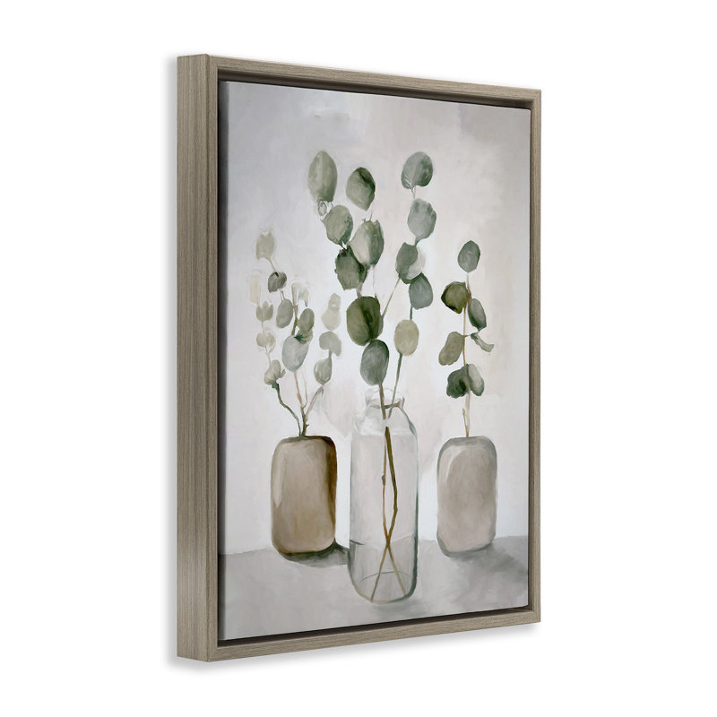 Eucalyptus nature morte, H 21 po x l 17 po, Cadre flottant orme Montalcino
