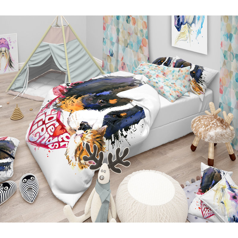 Ensemble de housse de couette, Housse de couette double / grand + 2 taies