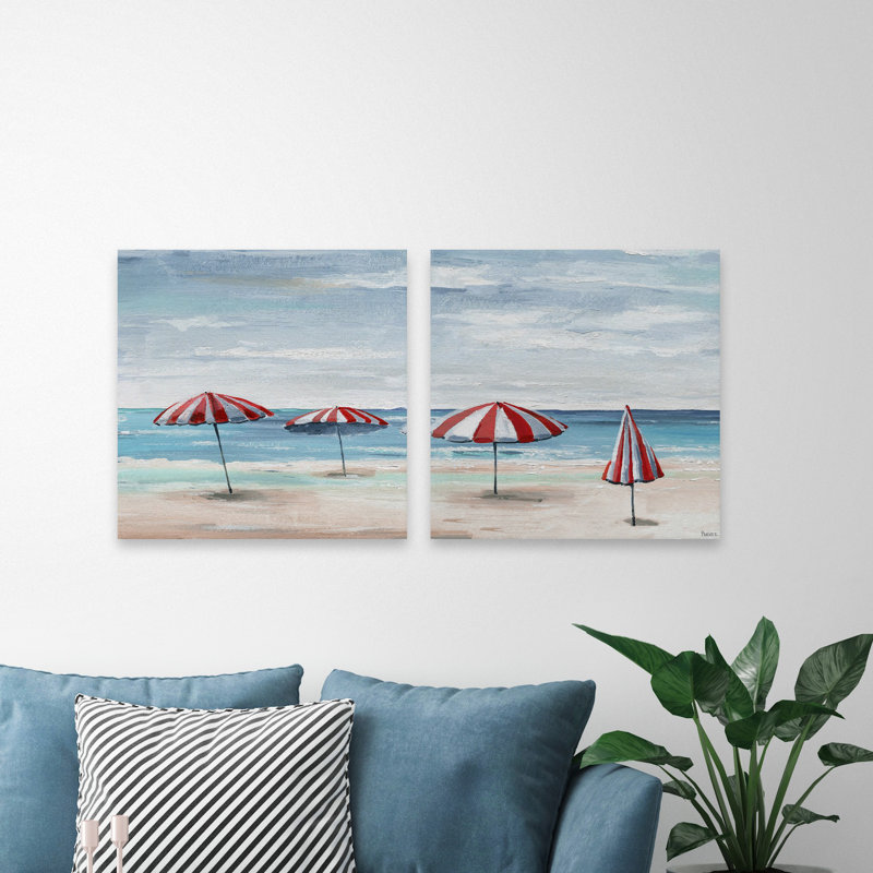 " Summer Tents II " by Parvez Taj 2 - Pieces Painting Print, 12" H x 12" W x 1.5" D