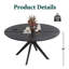 Table de salle à manger 47,2 "en bois massif pour 4 à 6 personnes avec base piédestal entrecroisée-130025062-130025064