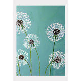Dandelions On Aqua Painting by Jessica Hollander