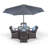 Karas 4 Seater Dining Set with Cushions and Parasol