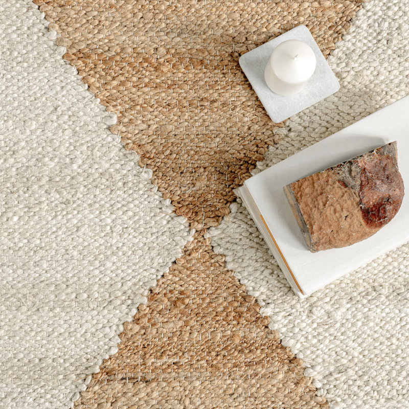 Tapis en jute à carreaux Pandora, Rectangulaire 3 pi x 5 pi