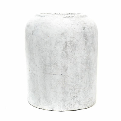 Pot de ciment antique blanc, pots de plantes décoratifs pour toutes les plantes d'intérieur
