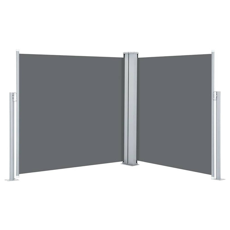 Paravent rétractable avec auvent pliant, Anthracite, H 47,2 po x l 236,22 po