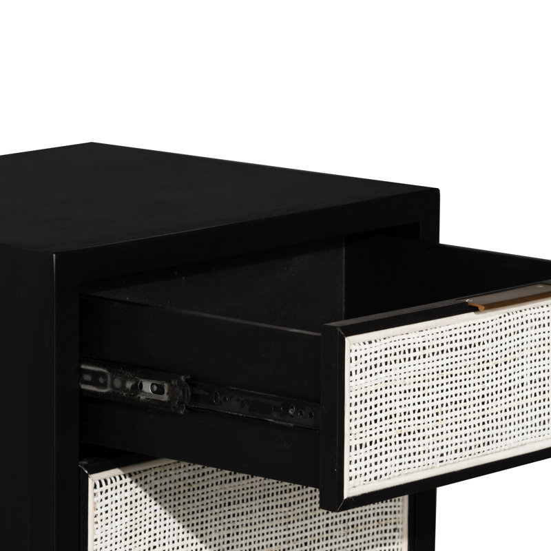 Commode décorative 2 tiroirs, Noir
