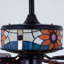 52" Vintage Ceiling Fan With Tiffany Stained Glass Shade