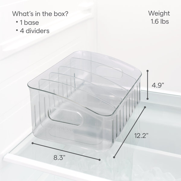 Adjustable Fridge Drawer Organizer - Clear Storage Box, Removable