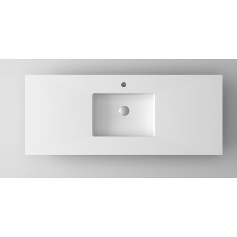 Plateau de meuble-lavabo simple 54 po, Blanc mat