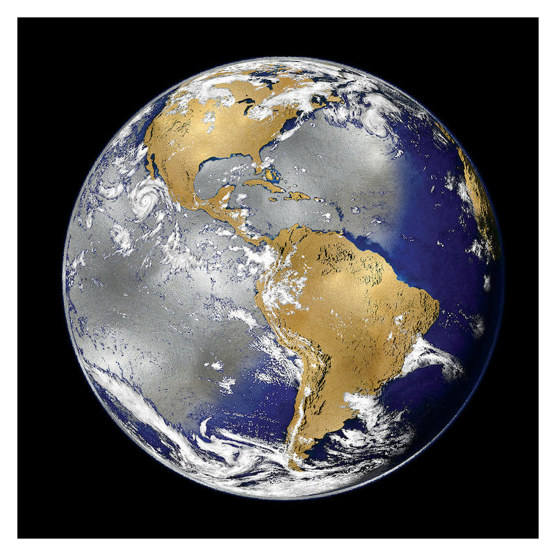« world turning i », impression sur toile, H 18 po x l 18 po x P 1,5 po, Toile avec cadre noir, Pas de tapis