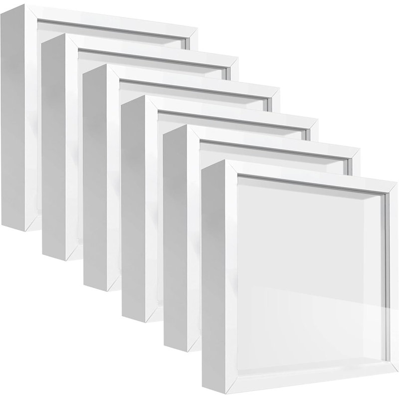 5x5 White Shadow Box Frame Set Of 6