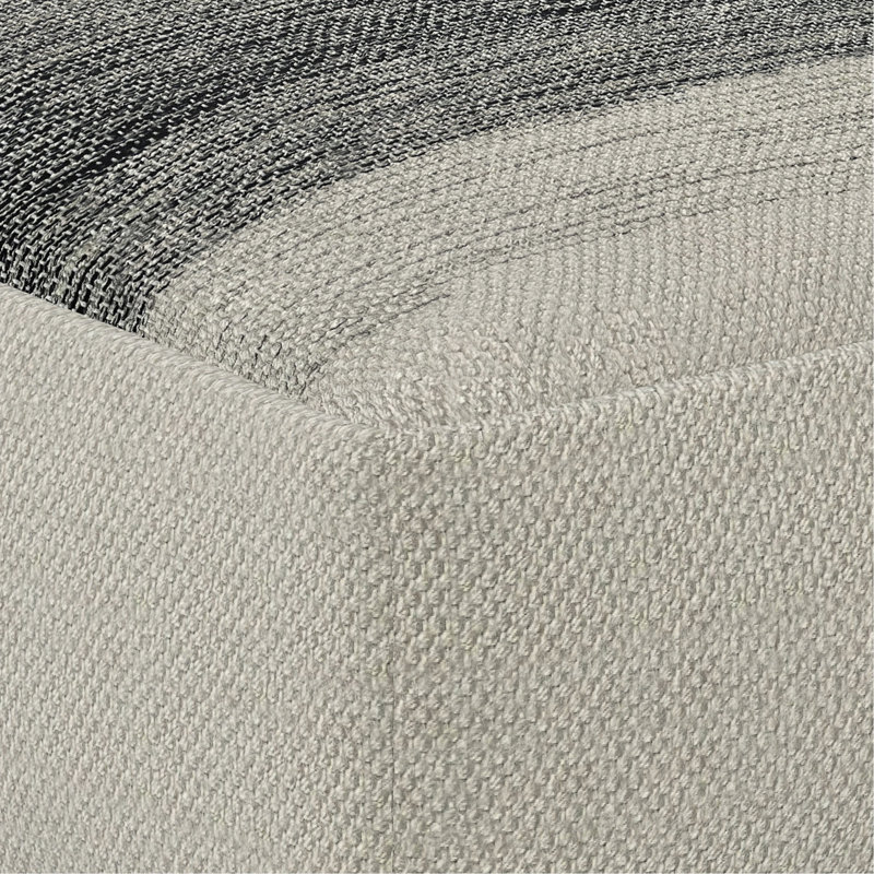 Pouf carré Sabella de 20 po de largeur en polyester PET gris et blanc