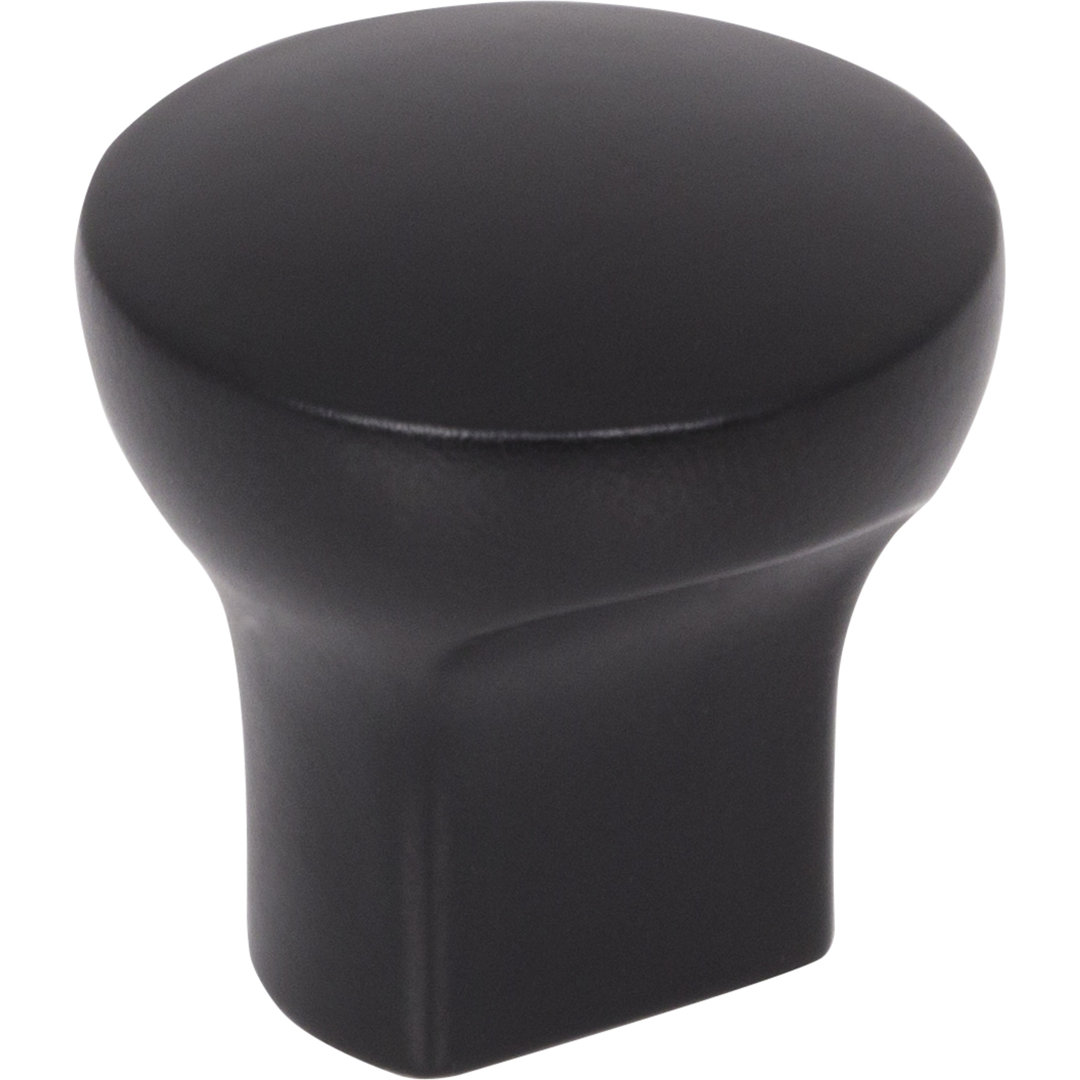 1" Diameter Matte Black Round Brenton Cabinet Knob Elements by Hardware Resources
