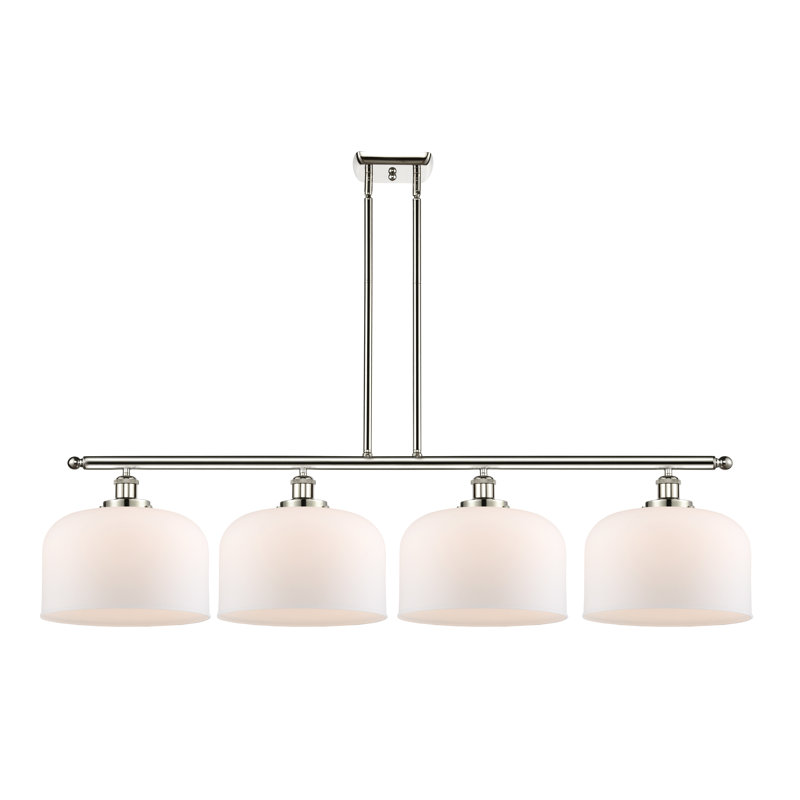 Lattimer 4 - Light Kitchen Island Pendant, Matte White, Polished Nickel, LED