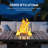 Outdoor Fireplace Propane Fire Pits with Lid, Lava Rock and Cover
