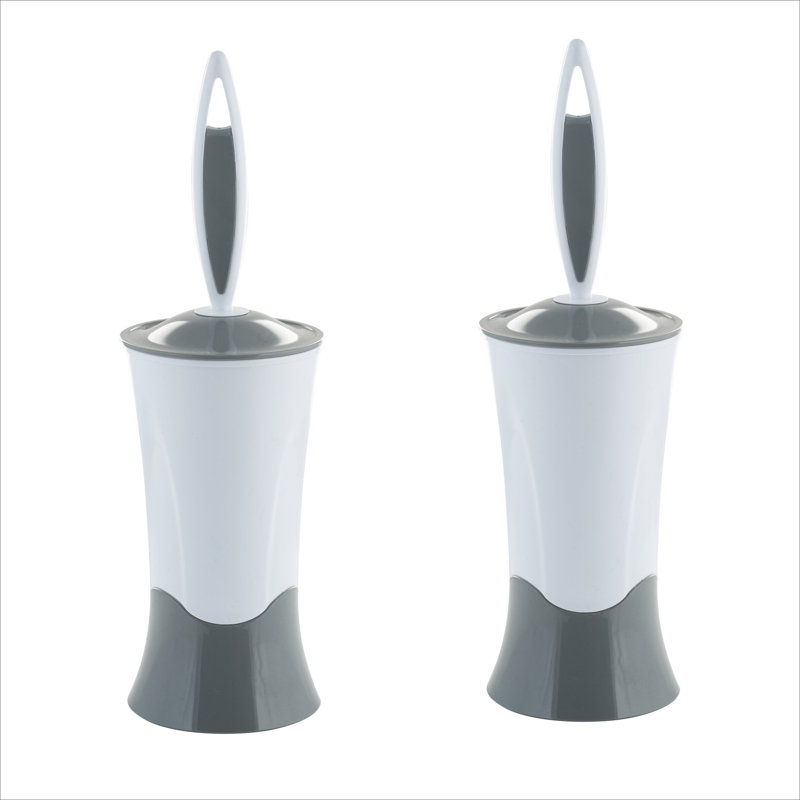 Bath Bliss Plastic Toilet Brush And Holder