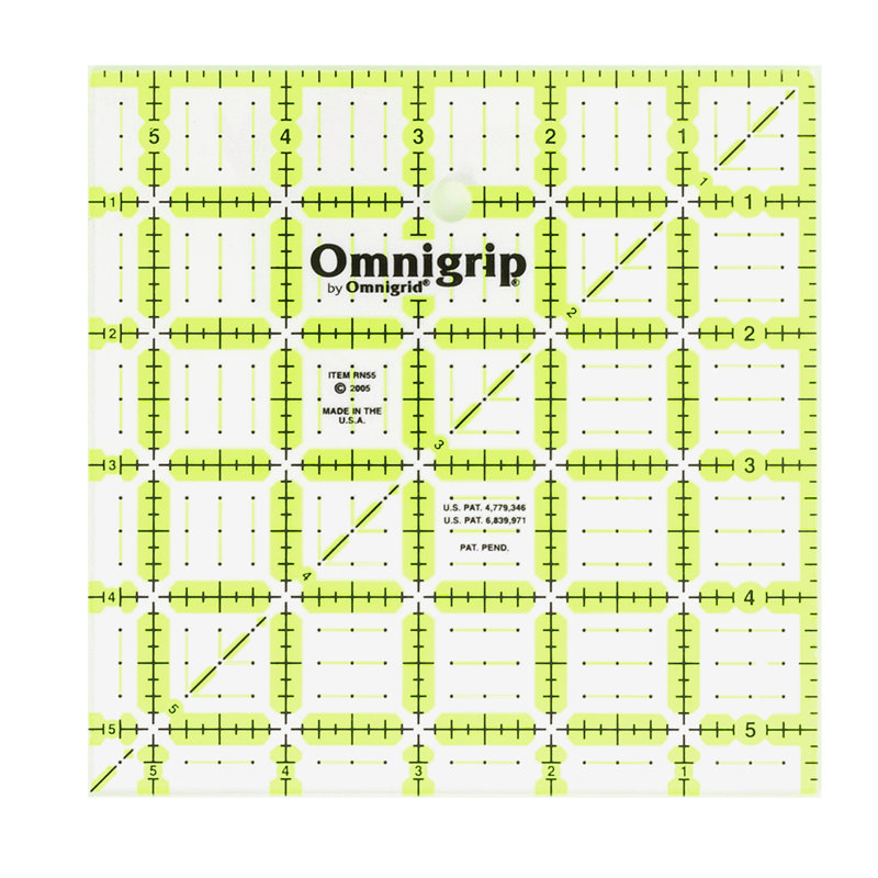 Omnigrip Neon Square Ruler, 5-1/2" x 5-1/2"