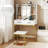 Vanity Set w/ Mirror Cabinet Modern Makeup Vanity Table w/ Stool 2 Drawers-710170608