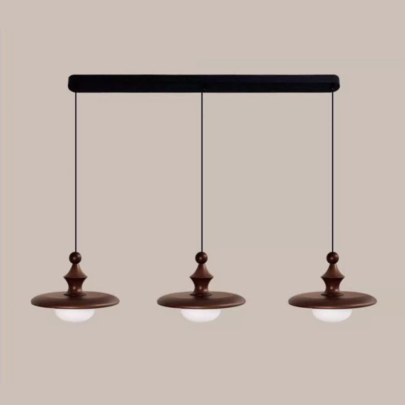 42.52"  Retro Brown Walnut Pendant Light