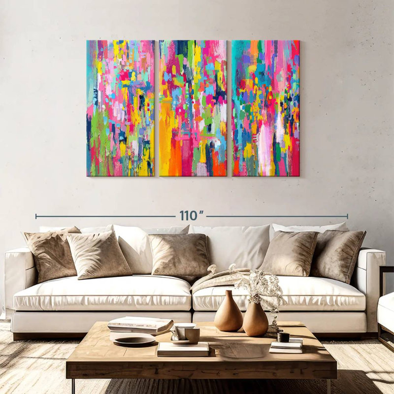 Avery Abstract Vibrant Mix IV, H 48 po x l 74 po