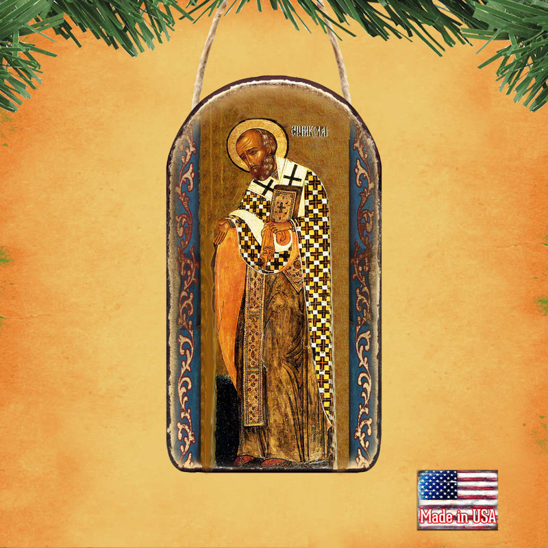 Inspirational Icon 5'' Handmade Wood Shatterproof Photo Ornament