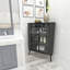 Armoire de rangement d'angle moderne à 3 niveaux avec portes en verre trempé