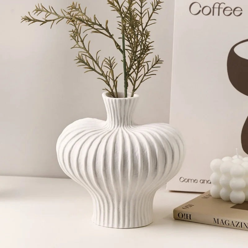 Vase en plastique moderne minimaliste, Blanc