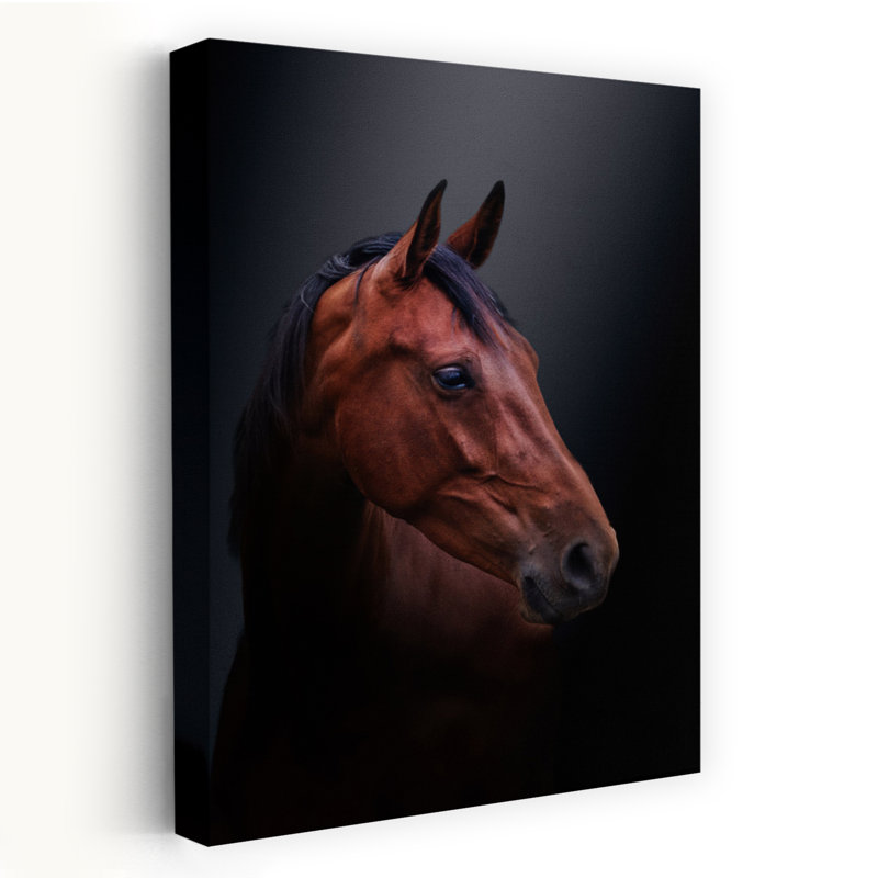 «Noble Bay Horse Portrait», art contemporain contemporain, 48" H x 32" W