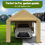 Abri d'auto robuste 10 pi x 20 pi, structure en acier galvanisé et pavillon en PE, résistant aux intempéries