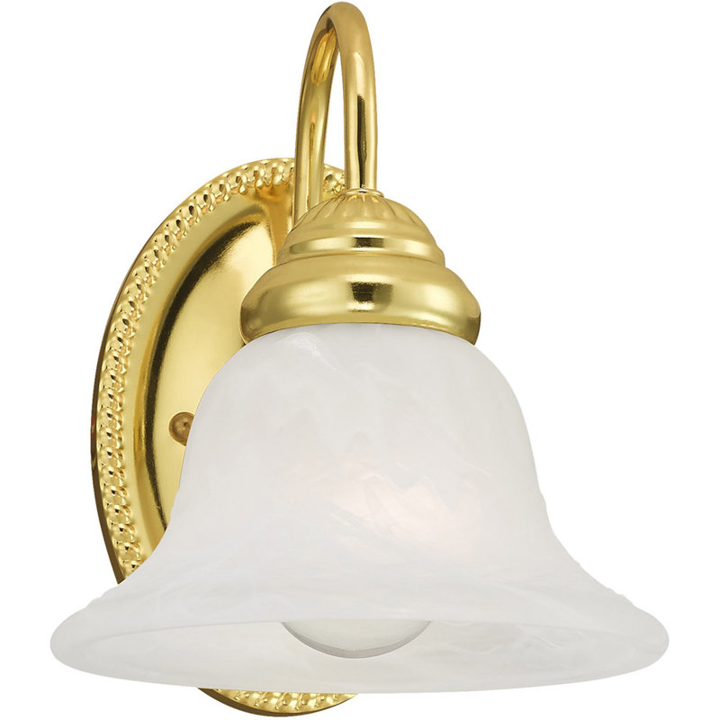 Éclairage pour meuble-lavabo à 1 lumière Hematite, Laiton poli