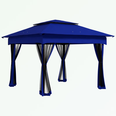 Outdoor Gazebo with Removable Zipper Netting