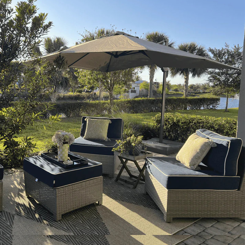 Cantilever Parasol, 264.2cm H x 335.3cm W x 243.8cm D, Sand Dune