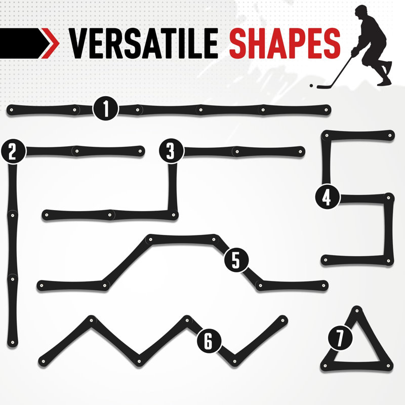 Zealfeel Portable 5-Section Hockey Stickhandling Trainer For On-Ice & Off-Ice Practice, 3.1" H x 3" W x 126" D