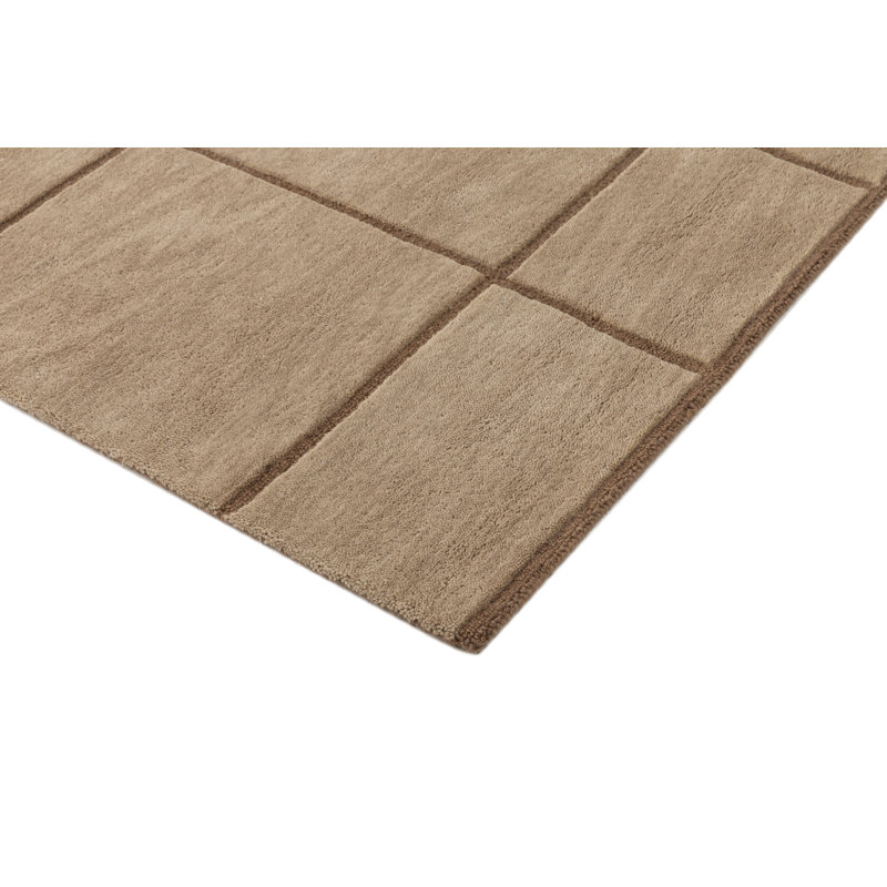 Tapis d'intérieur en laine touffeté à la main Enrica Rio, Neutre, 2 pi x 3 pi