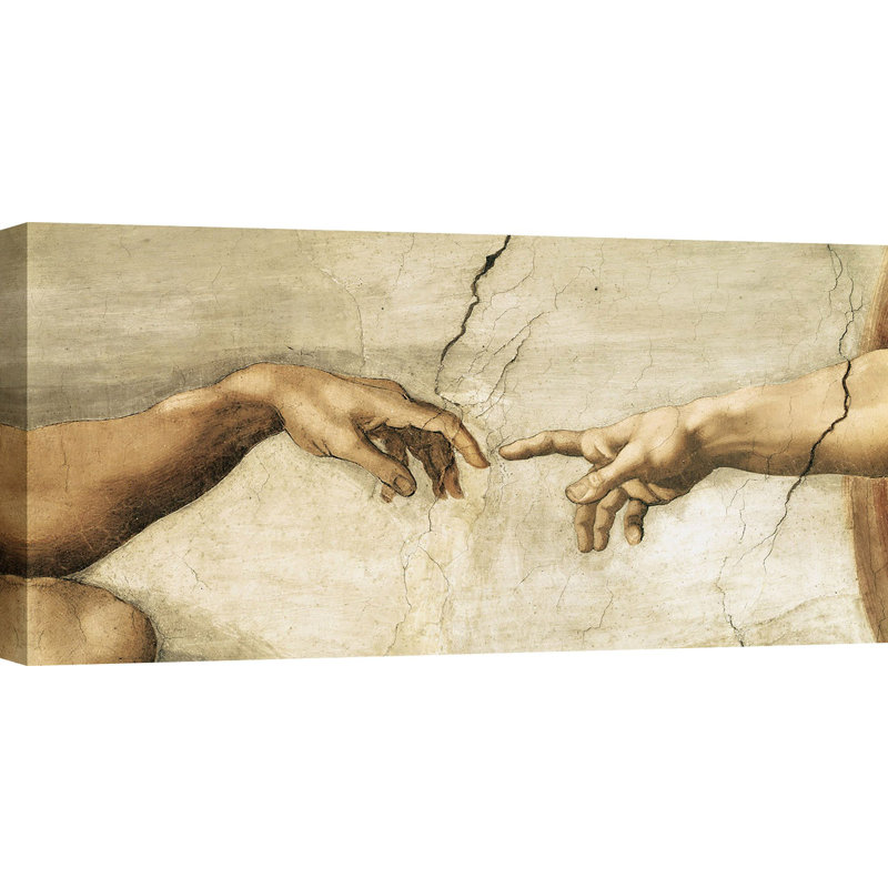 The Creation Of Adam by Michelangelo - Wrapped Canvas Print, 50cm H x 100cm W x 4cm D