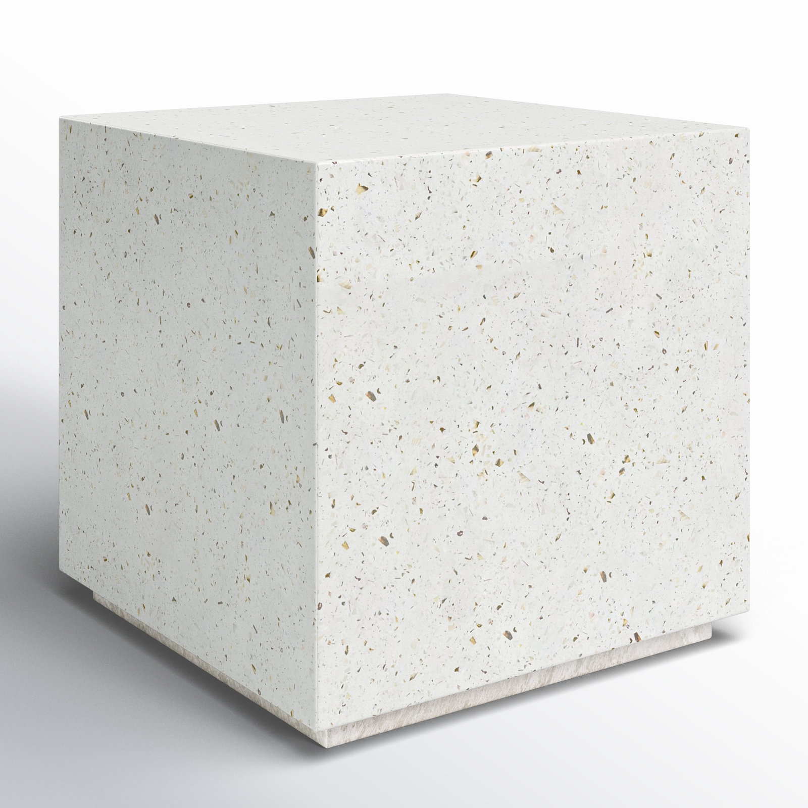 Kareen End Table, Ivory Terrazo