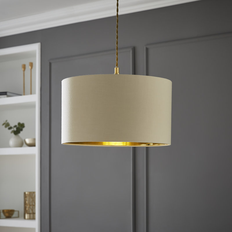 Reni Drum Lighting Shade ( Uno ), 25cm H x 45cm W x 45cm D, Beige