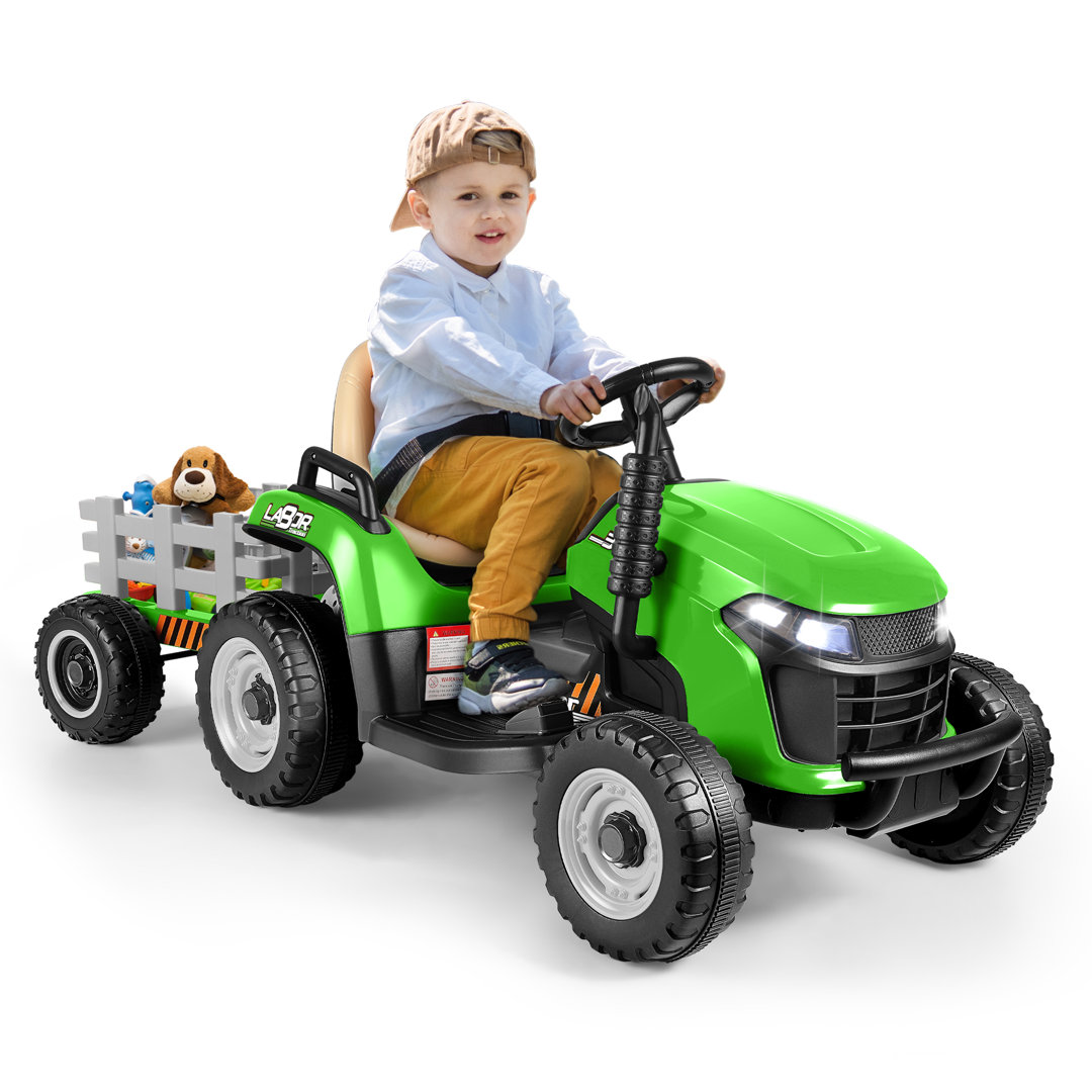 DEARAUTO 12 Volt 1 Seater Lawn Tractors,2x45W Motors, Bluetooth, Music, Shifter, Electric Car for Kids Ages 2-5,Battery Powered Ride On with Remote Control ANPABO 