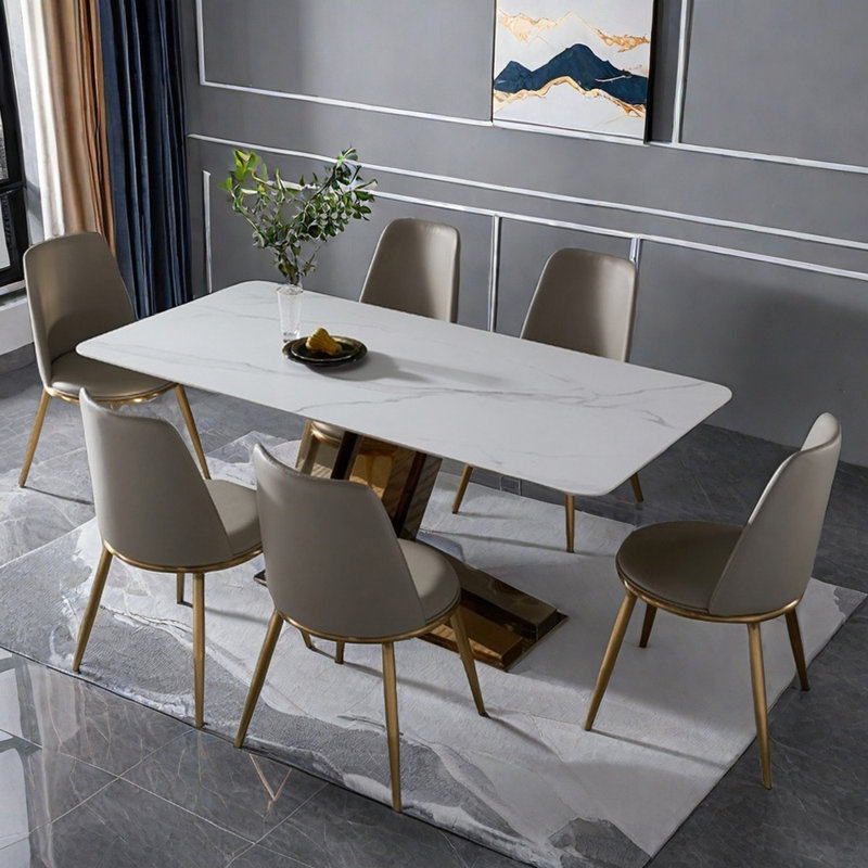 Ensembles de table de salle à manger minimalistes de style italien, H 29,5 po x L 55,1 po x l 31,5 po