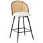 369° Swivel Upholstered Rattan Counter Height Bar Stool-1247460249-1250701479-1217763741
