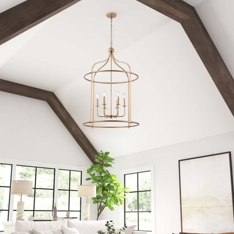 6-lamp gold adjustable iron pendant large light