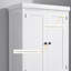 Armoire de rangement 72 po, armoire de rangement haute avec armoires à 2 portes, tiroir et tablettes réglables blanc Armoire