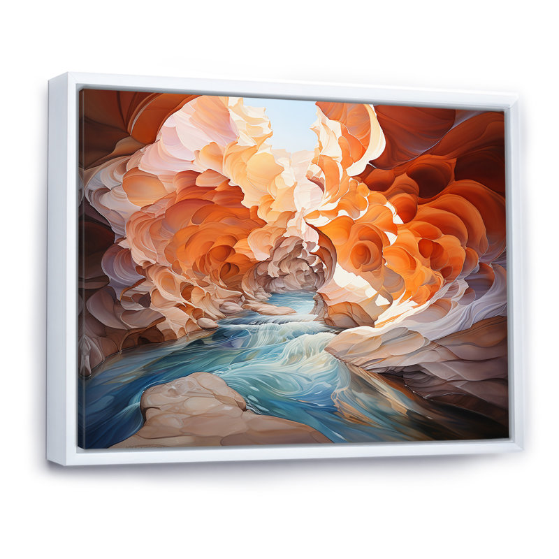 Canyon Antelope, impression sur toile, Cadre flottant blanc, H 24 po x l 32 po x P 1 po