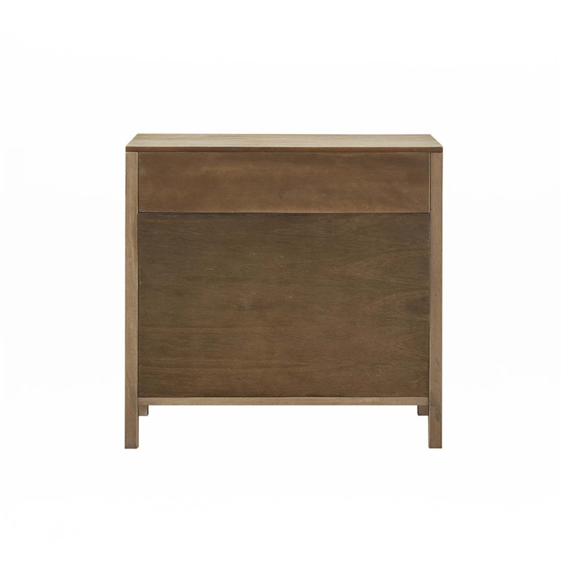 Natural Reclaimed Wood and Cane Webbing Accent Cabinet