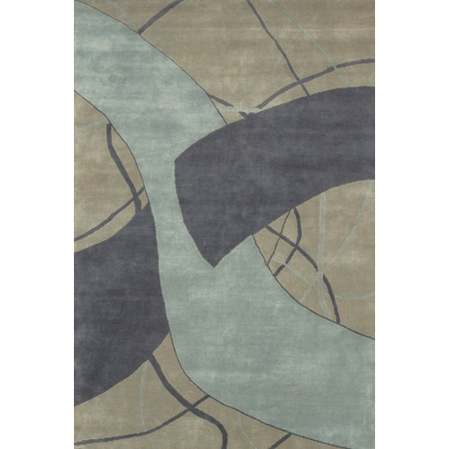 Tapis brun/brun clair en laine Caines, Rond 7 pi 9 po