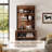 Waite Modern TV Stand With 3 Tiers Bookshelf, Farmhouse Entertainment Center With 4 Large Storage Cabinets And Adjustable Shelf, Wooden Media TV Console With Black Metal Leg For Living Room-1015699871