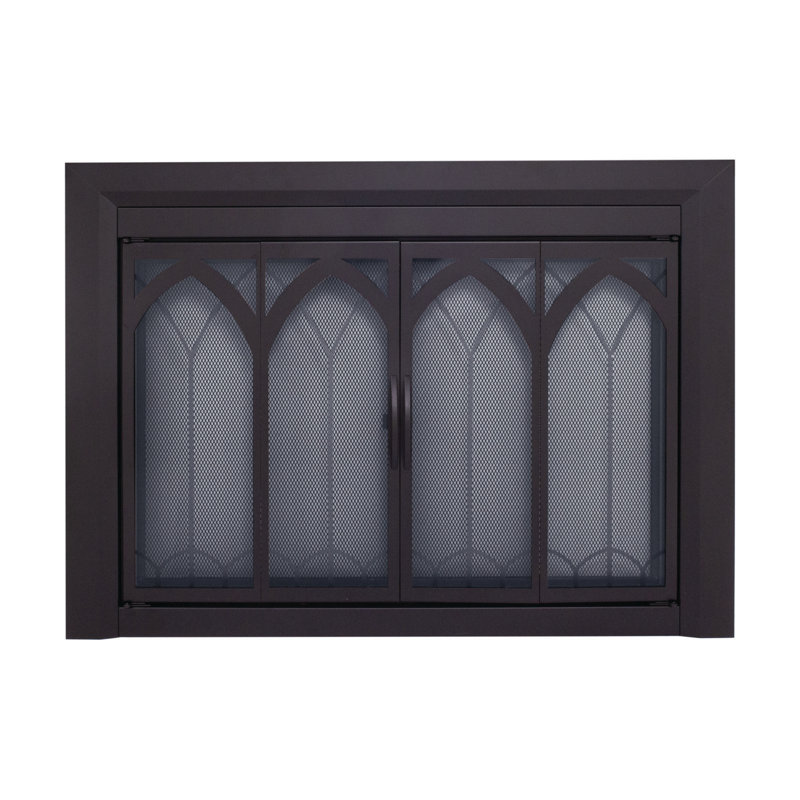 Portes de foyer en acier Destrie, H 28 po x l 37,5 po x P 1,85 po
