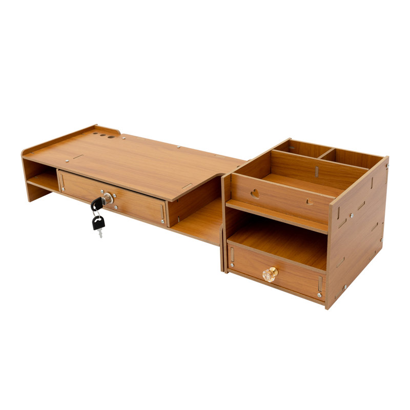 Desktop Monitor Stand Computer Monitor Booster Stand, Brown