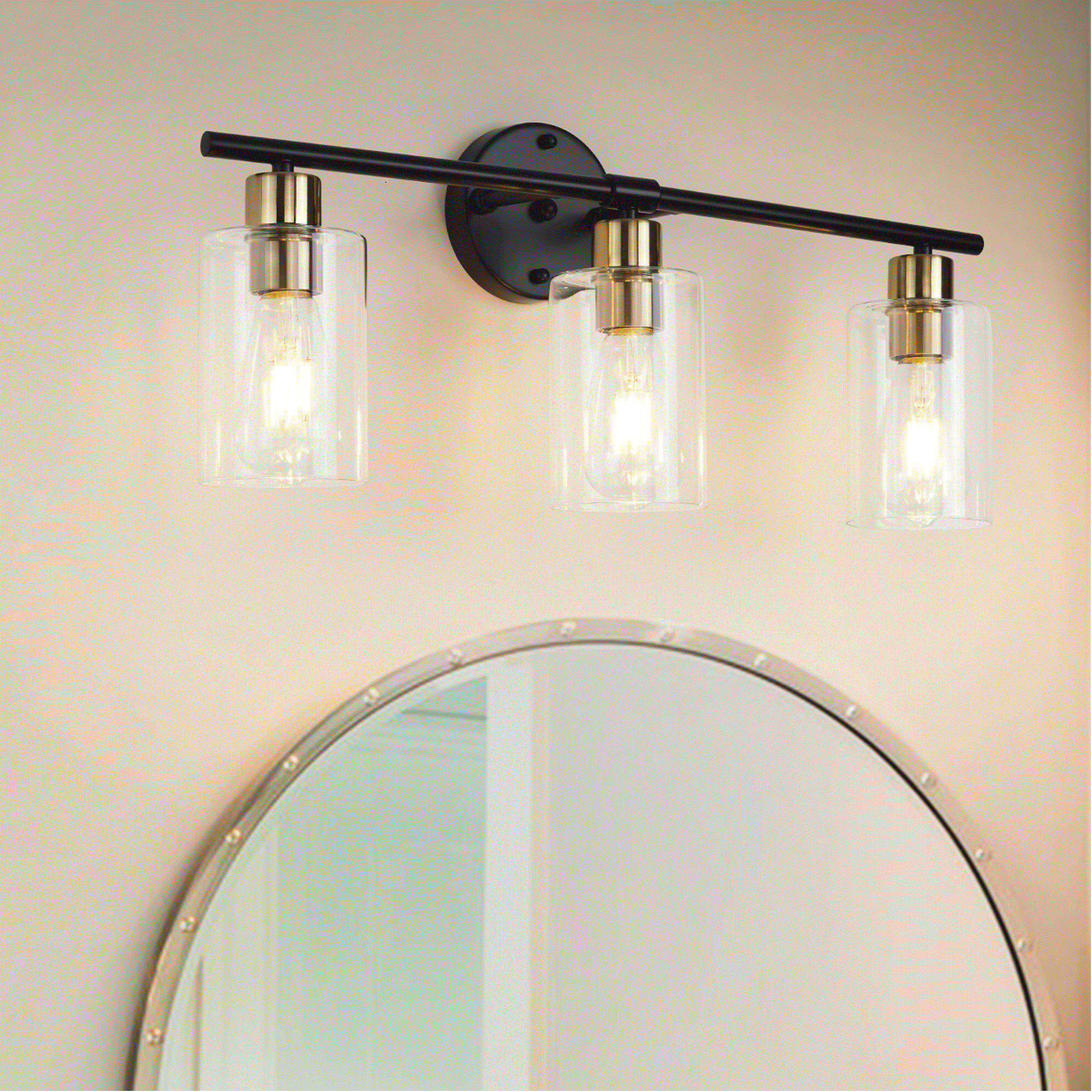 Breakwater Bay Aarif Bonniview Vanity Light with Clear Glass Shade for ...