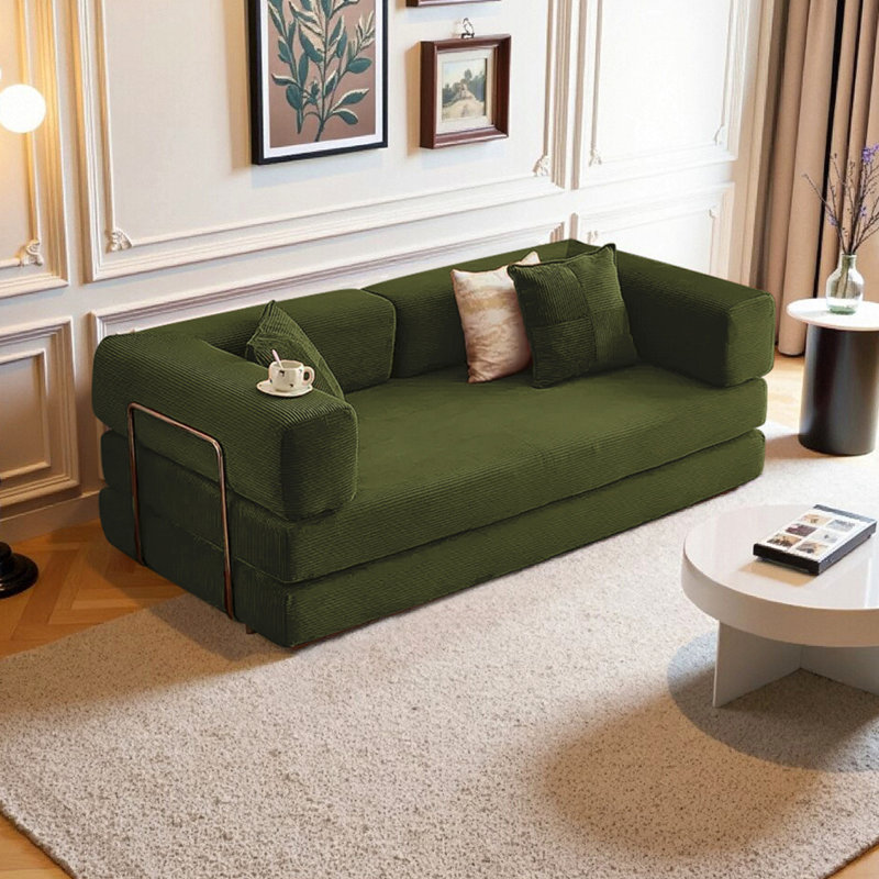 Canapé-lit modulaire convertible avec matelas en mousse à mémoire de forme - aucun assemblage requis, canapé-lit peu encombrant pour salon, chambre à coucher, studio